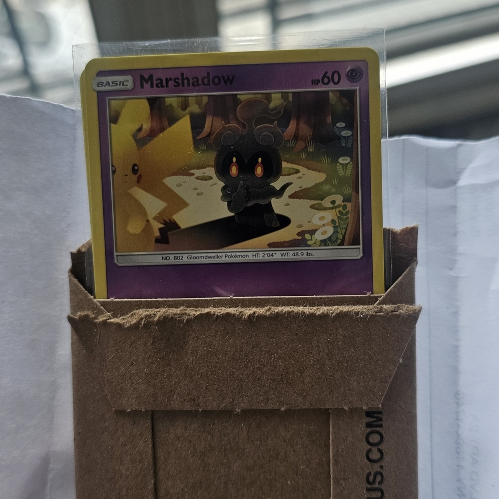 Marshadow Pokémon Card with Pikachu C E